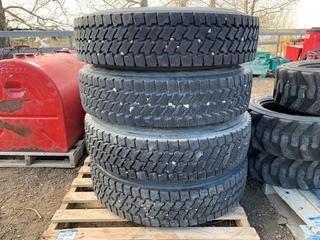 Quantity of (4) 11R 22.5 Tires w/ Rims.