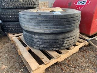 Quantity of (2) 11R 22.5 Tires w/ Rims.
