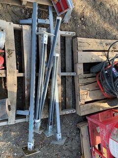 Quantity of (5) Square Metal Posts.