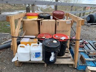 Lot of Granirapid Liquid, Hydraulic Oil, Etc.