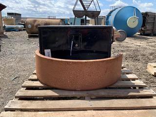Black Tool Box on Wheels 18" x 24" x 18", (2) Trailer Wheel Covers.