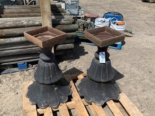 (2) Black Planters 31".
