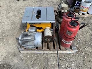 DeWalt Saw Table DW744,(2) 4 Gal Pancake Air Compressor.
