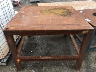 Steel Work Table, 4' x 4' x 3'H.