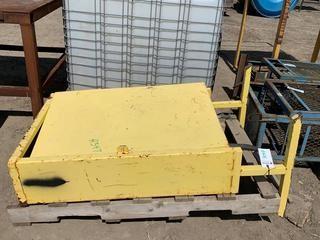 Steel Breaker Box Panel with 100 Amp Temp Panel Inside, Hinge Broken.
