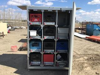 CDP Panel Filled with Milk Crates & Miscellaneous Hardware.