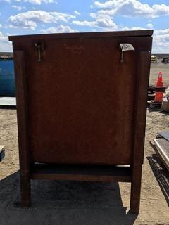 Steel Sandblast Hopper c/w Sand, 50" x 44" x 5'H.