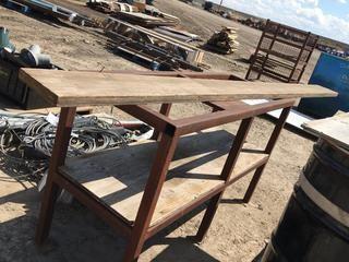Steel Frame Shelf, 68"L x 24"W x 38"H.