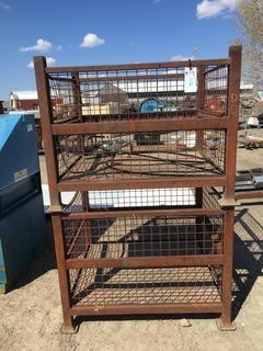 (2) Steel Cage Bins, 32" x 34" x 40-1/2".