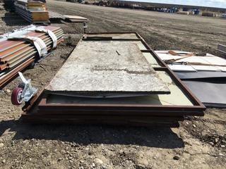Steel Frame, Wood Large Overhead Shop Doors, 14'.