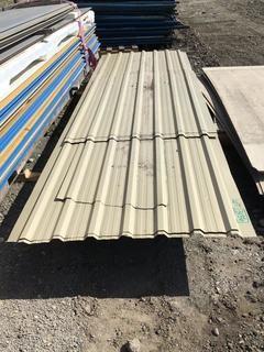 Assorted Lengths of Beige Corrugated Tin.
