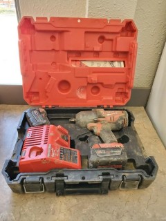 Milwaukee 1/2in Cordless Impact C/w Battery And Charger