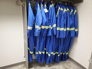 Qty Of Assorted Size Coveralls w/ Safety Strips