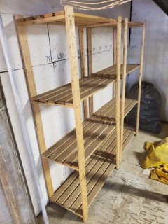 Qty Of Misc Supplies Includes: Shelving Unit, (3) Portable Office Chairs, (2) Bar Stools, Folding Chair, Table, Metal Storage Unit, (2) John Deere Starters And Misc Supplies *Note: Buyer Responsible For Load Out*