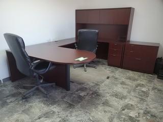 U-Shaped Office Deck C/w Hutch And (2) Task Chairs