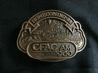 CFAC AM Stereo960 Homecoming '88 Belt Buckle.