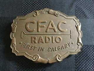 CFAC Radio Bely Buckle.