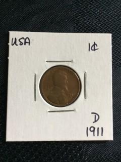 1911d US Wheat 1 Cent