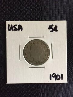 1901 US Liberty Nickel