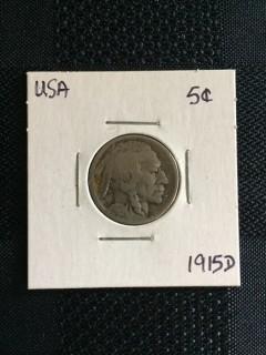 1915d US Buffalo Nickel