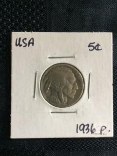 1936p US Buffalo Nickel