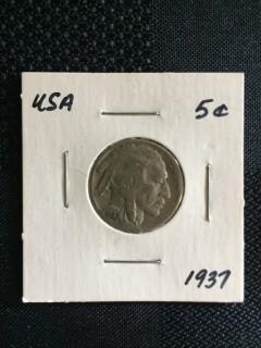 1937p US Buffalo Nickel