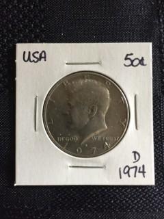 1974d US 1/2 Dollar