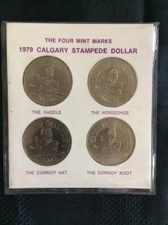 1979 Calgary Stampede Dollar Set Of 4 Different Mint Marks