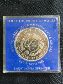 1981 Commemorative Medal Royal Wedding Lady Di & Prince Charles