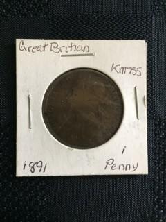 1891 British 1 Penny