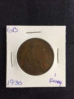 1930 British 1 Penny