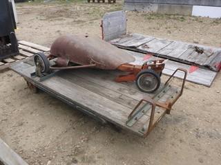 (1) Antique Scoop, (2) Wheel Carts, (1) Antique Dolly