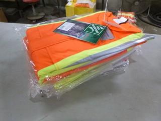 Qty Of (5) Size Large 3M Scotchlite Fluorescent Coveralls