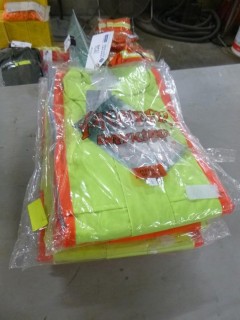 Qty Of (5) Size Large 3M Scotchlite Fluorescent Coveralls