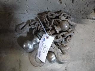 Qty Of Assorted Size Chains And Ball Hitches