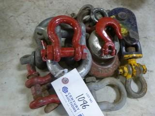Qty Of Assorted Size Shackles And Hooks