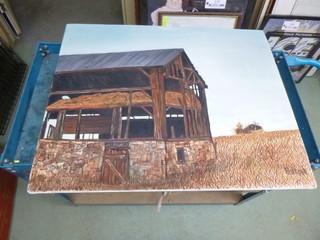 24in X 30in Hilton Hand Painted Barn Picture