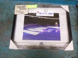 8in X 10in Signed Adam Foote Colorado Avalanche Framed Picture *Note: Crack On Frame*