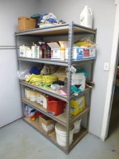 4ft X 24 1/2in X 70in 5-Tier Metal Shelf C/w Contents