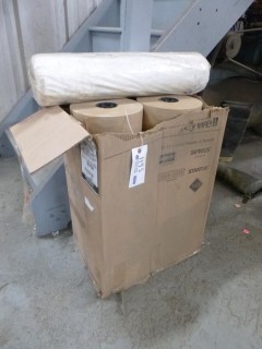 Qty Of (4) Rolls Of Autobody Paper C/w Roll Of Plastic Seat Cover