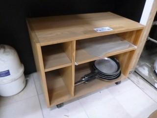 Portable Shelving Unit C/w Frying Pans