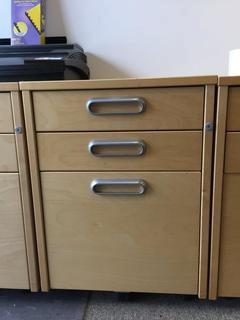 3-Drawer Rolling File Cabinet, 17" x 26" x 23".