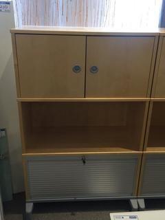 Office Storage With Locking File Cabinet, 33"L x 17"D x 53"H.