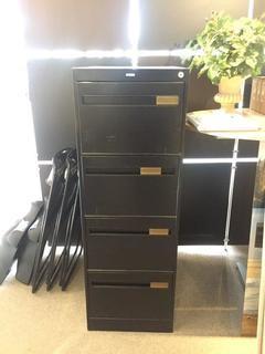 4 Drawer Metal File Cabinet, 18"W x 26-1/2"D x 52"H.