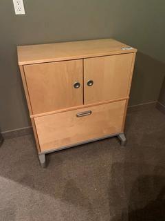Storage Cabinet With File Drawer, 33" x 16-1/2" x 37".