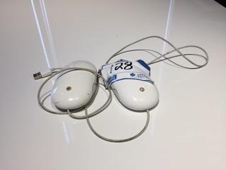 (2) Apple Wired Mouse.