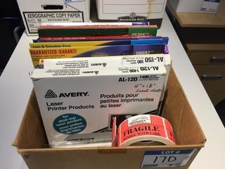 Box of Assorted Labels & Specialty Paper.