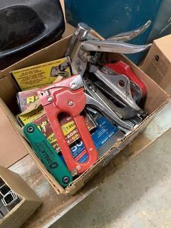 Lot of Assorted Staplers/Staples.