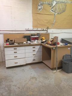 Work Bench, 95" x 37", Does Not Include Contents.