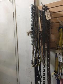 Lot of Assorted Chains, Ropes, Ratchet Straps, Etc.